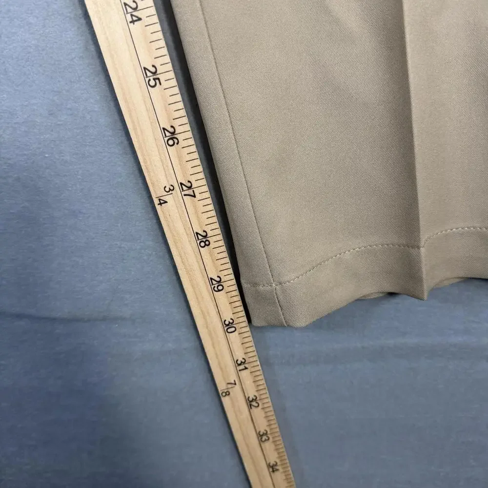 Haggar Pants Mens 33x30 Khaki Cool 18 Pro Slim Fit Flat Front Stretch Chino